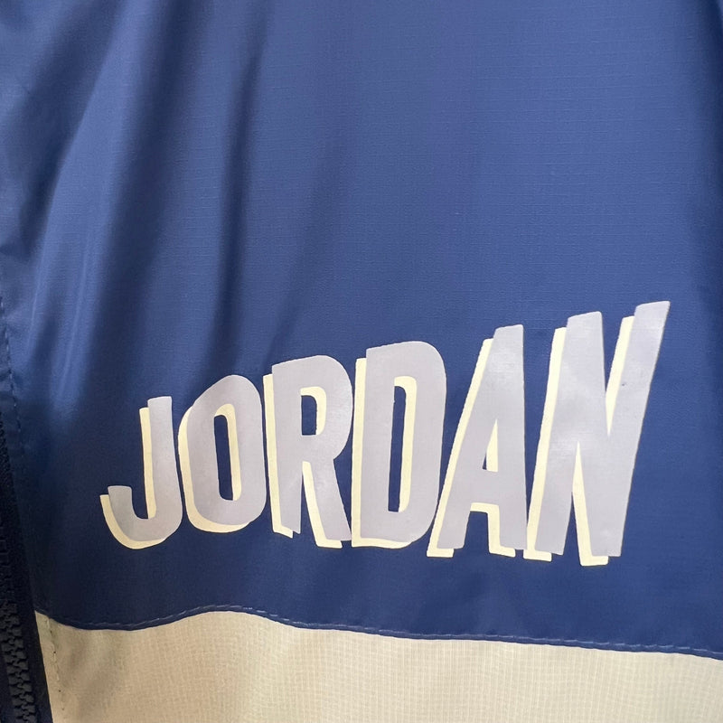 Jaqueta Corta-Vento - Jordan 2023 azul e bege com capuz