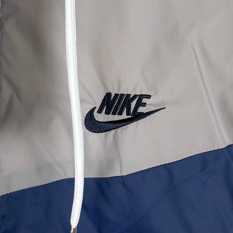 Jaqueta Corta-Vento - Nike 2023 branco, cinza e azul com capuz