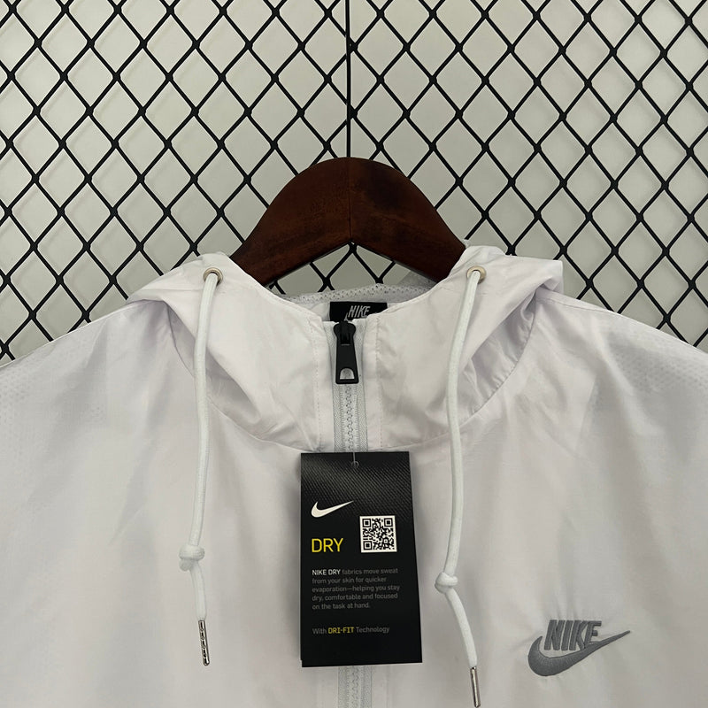 Jaqueta Corta-Vento - Nike 2024 branco com capuz