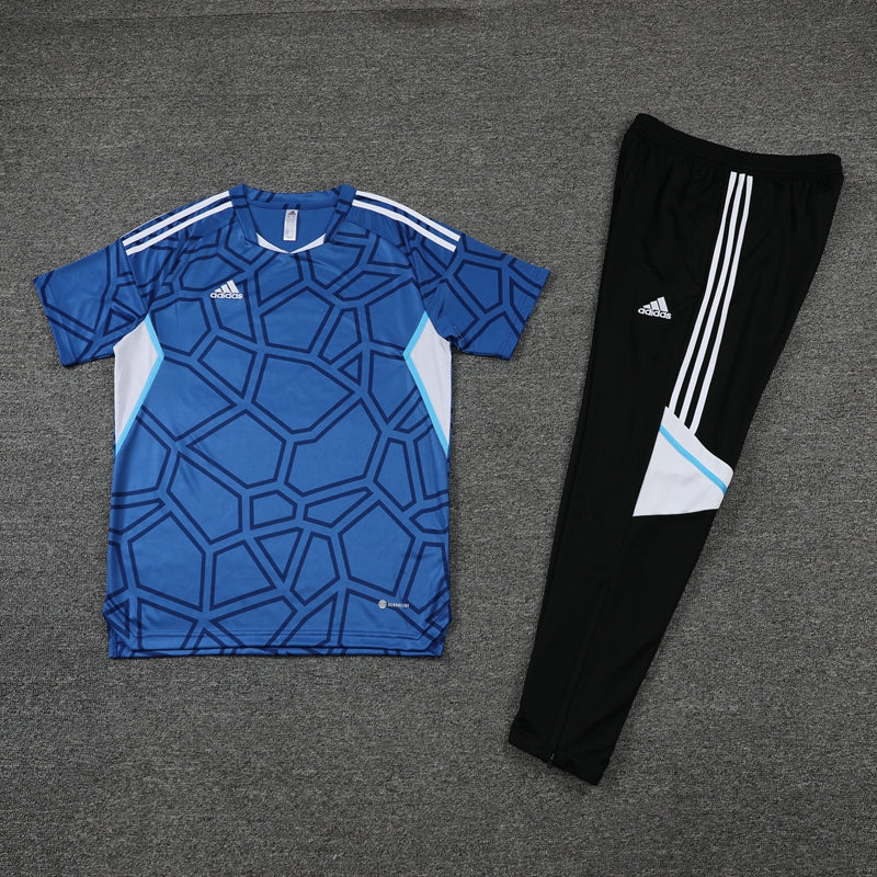 Conjunto Camisa + Calça - Adidas Azul com preto