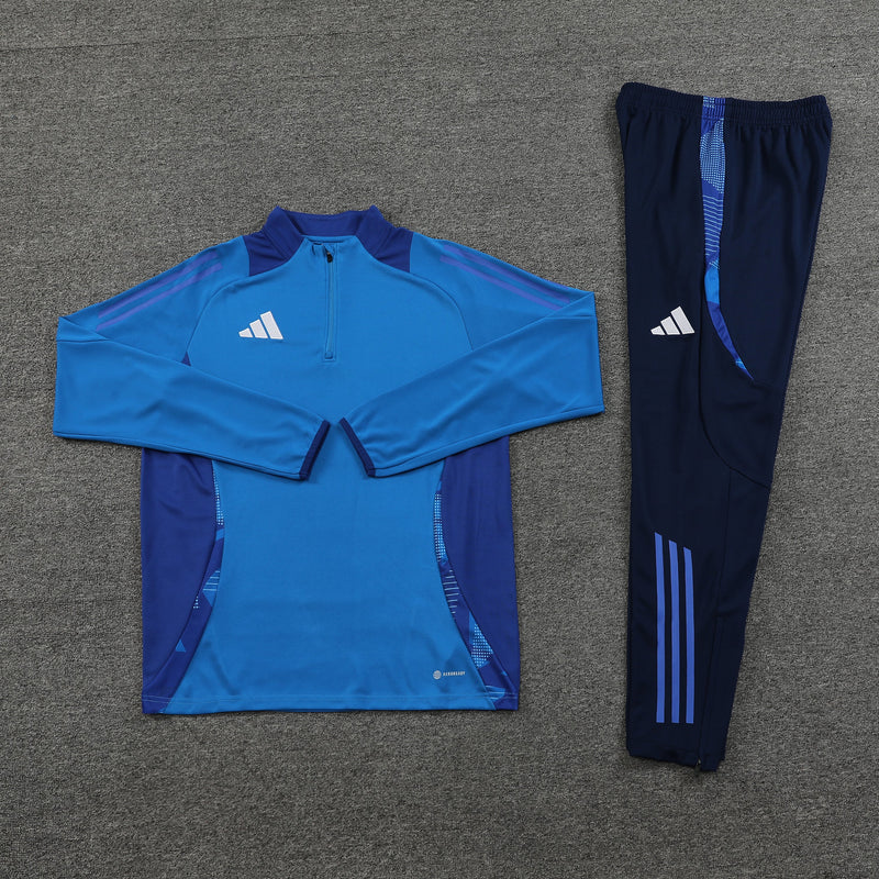 Conjunto Blusa + Calça - Adidas Azul com azul escuro