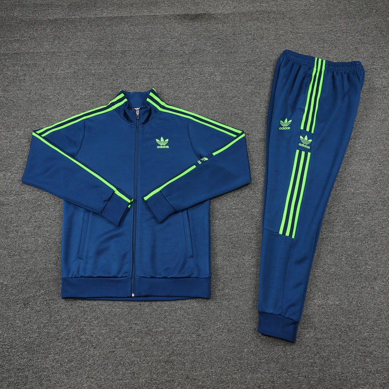 Conjunto Blusa + Calça - Adidas Azul com verde