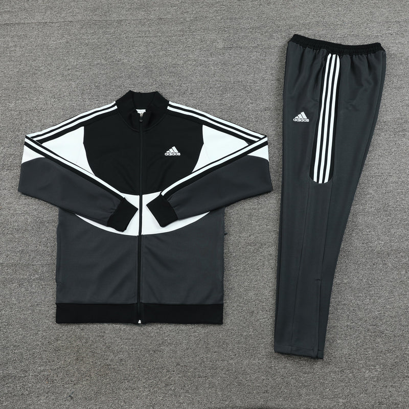 Conjunto Blusa + Calça - Adidas Preto, branco e cinza