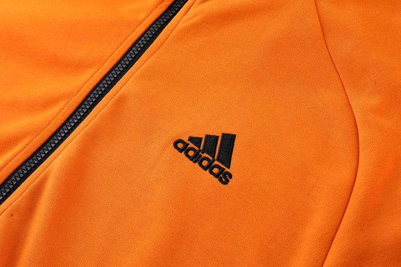 Conjunto Blusa com capuz + Calça - Adidas Laranja com preto