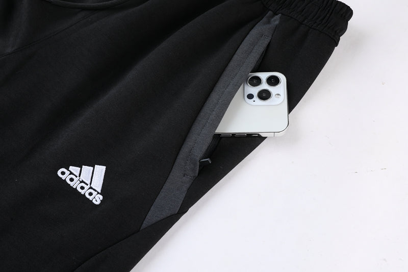 Conjunto Blusa com capuz + Calça - Adidas Preto II