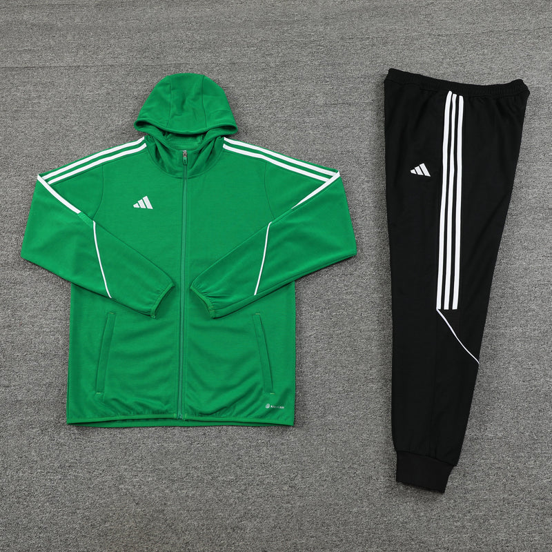 Conjunto Blusa com capuz + Calça - Adidas Verde com preto