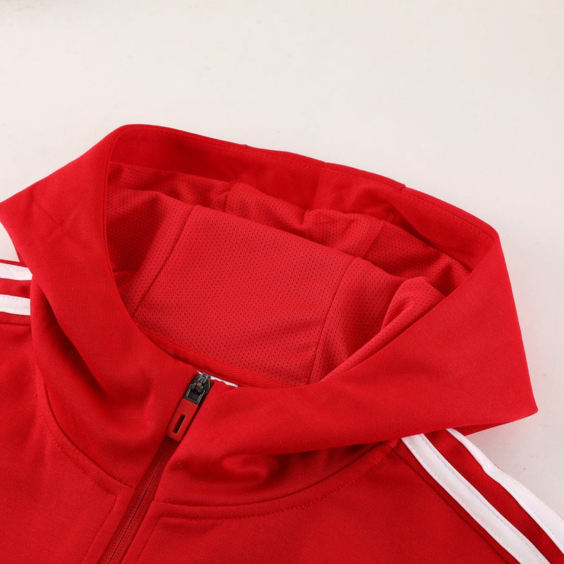 Conjunto Blusa com capuz + Calça - Adidas Vermelho com preto