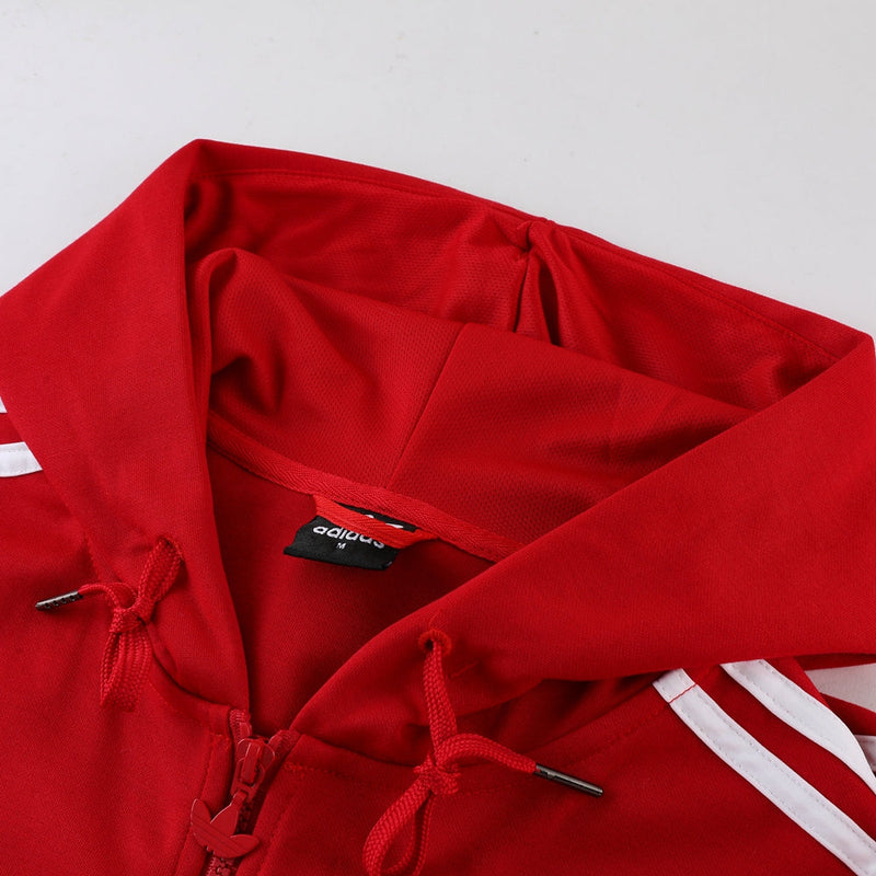 Conjunto Blusa com capuz + Calça - Adidas Vermelho com preto II