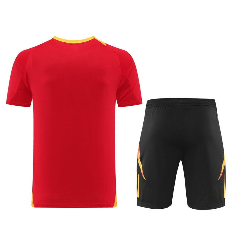 CONJUNTO ADIDAS TIRO BERMUDA E CAMISA VERMELHO/PRETO