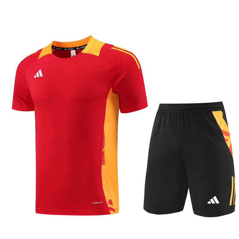 CONJUNTO ADIDAS TIRO BERMUDA E CAMISA VERMELHO/PRETO