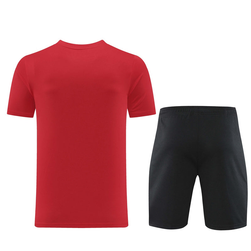 CONJUNTO NIKE BERMUDA E CAMISA VERMELHO/PRETO