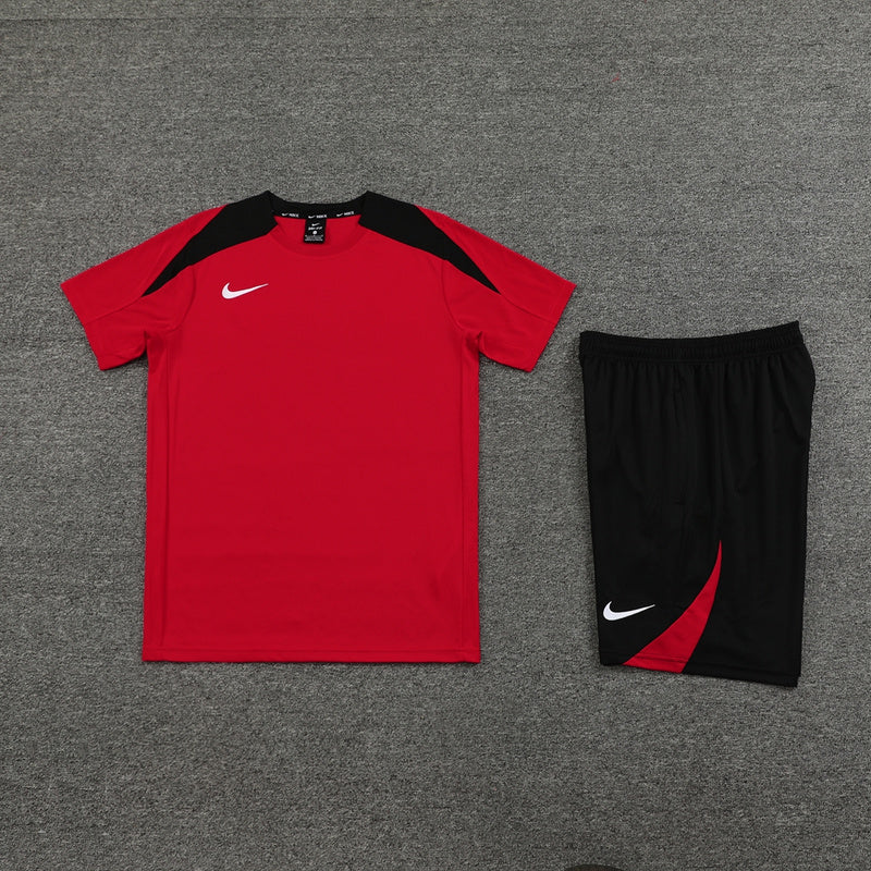 CONJUNTO NIKE BERMUDA E CAMISA VERMELHO/PRETO