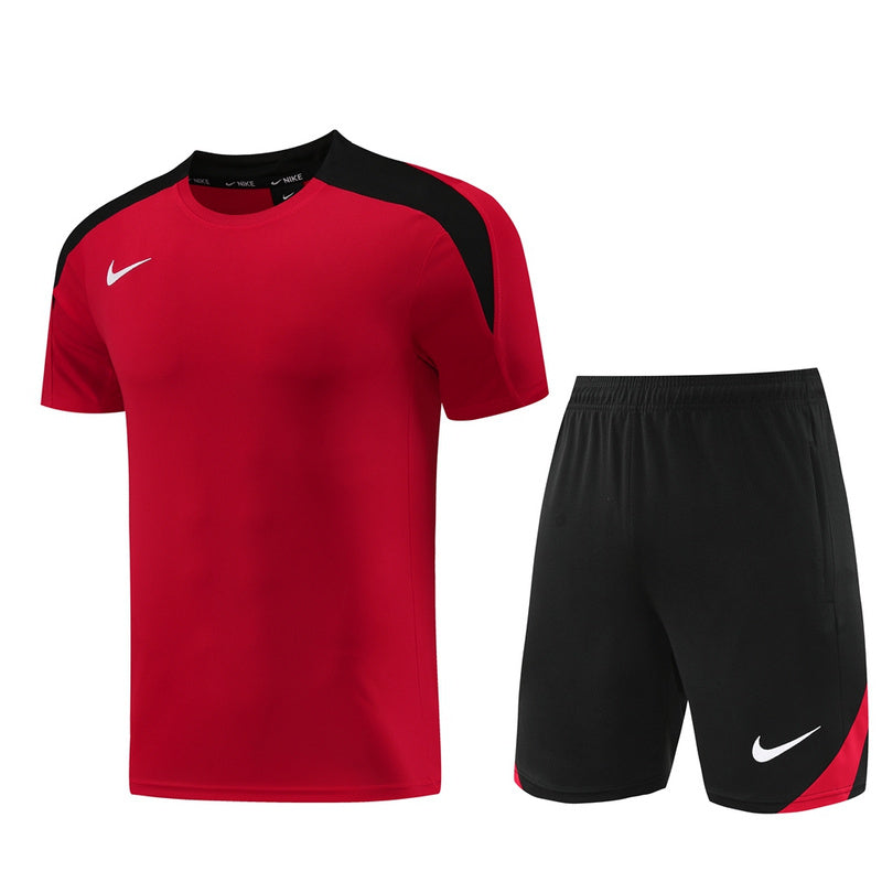 CONJUNTO NIKE BERMUDA E CAMISA VERMELHO/PRETO