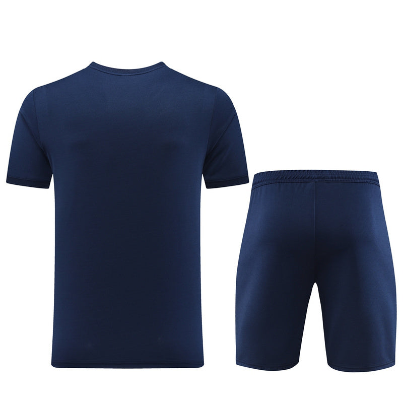 CONJUNTO PUMA ACTIVE BERMUDA E CAMISA AZUL MARINHO