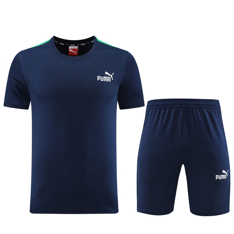 CONJUNTO PUMA ACTIVE BERMUDA E CAMISA AZUL MARINHO