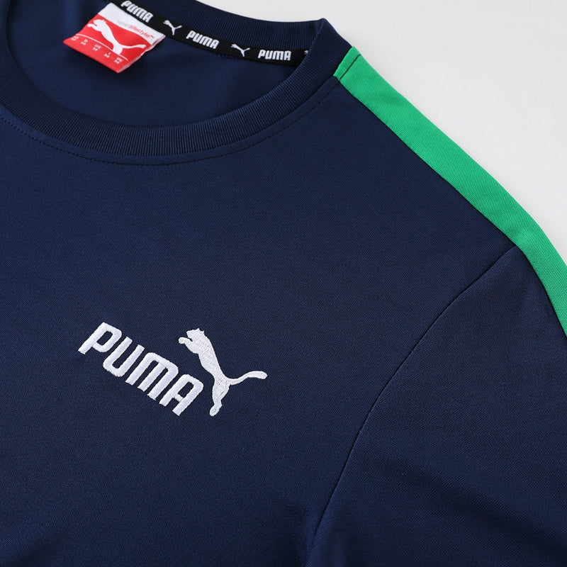 CONJUNTO PUMA ACTIVE BERMUDA E CAMISA AZUL MARINHO