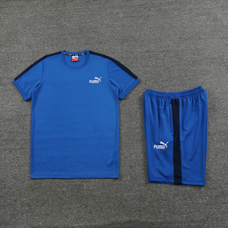 CONJUNTO PUMA ACTIVE BERMUDA E CAMISA AZUL