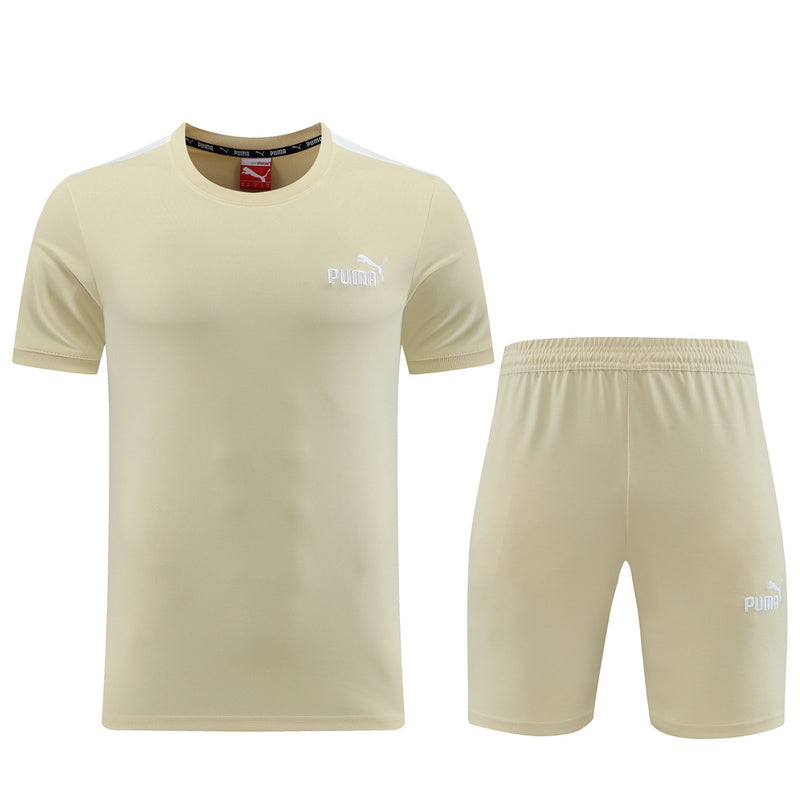 CONJUNTO PUMA ACTIVE BERMUDA E CAMISA BEGE