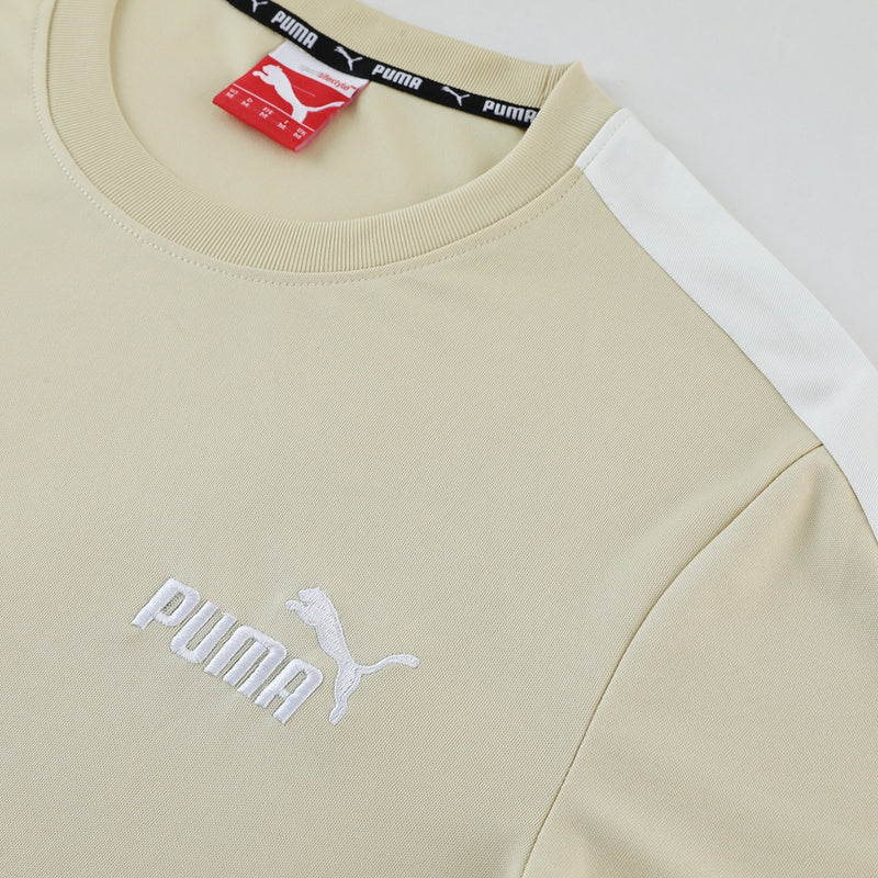 CONJUNTO PUMA ACTIVE BERMUDA E CAMISA BEGE