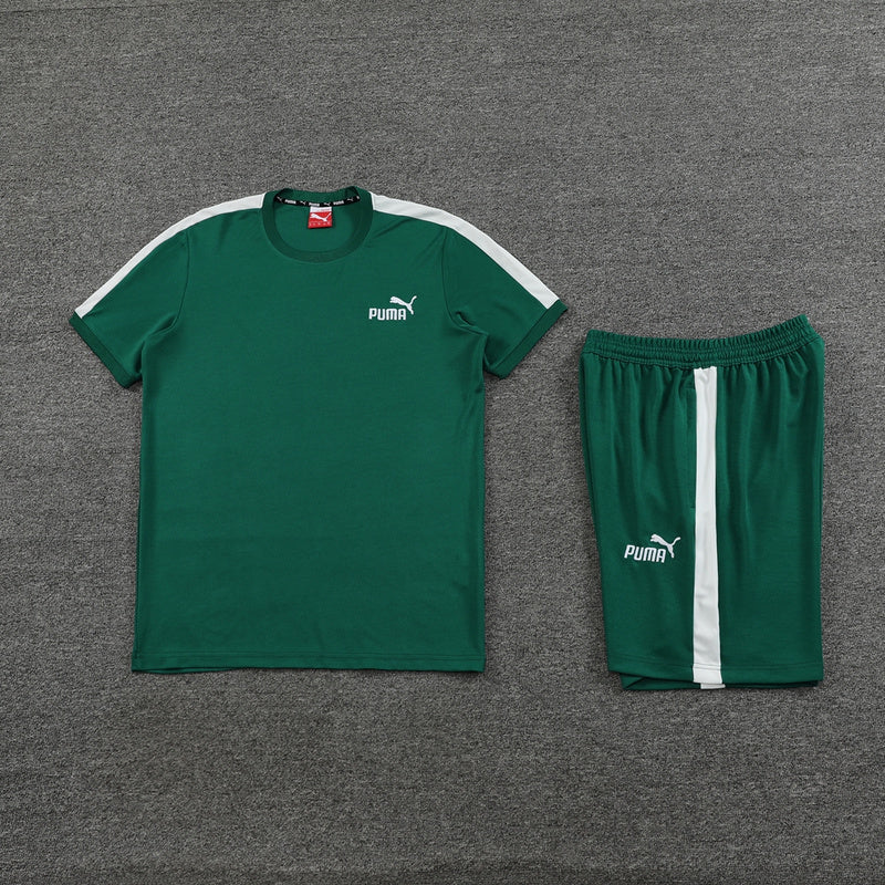 CONJUNTO PUMA ACTIVE BERMUDA E CAMISA VERDE