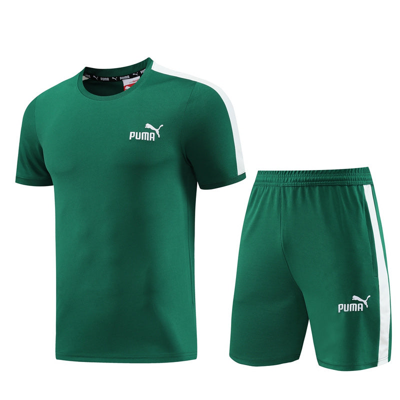 CONJUNTO PUMA ACTIVE BERMUDA E CAMISA VERDE