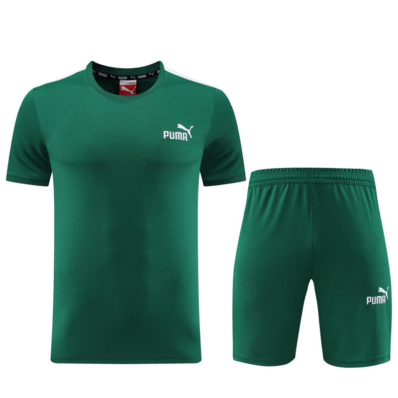 CONJUNTO PUMA ACTIVE BERMUDA E CAMISA VERDE